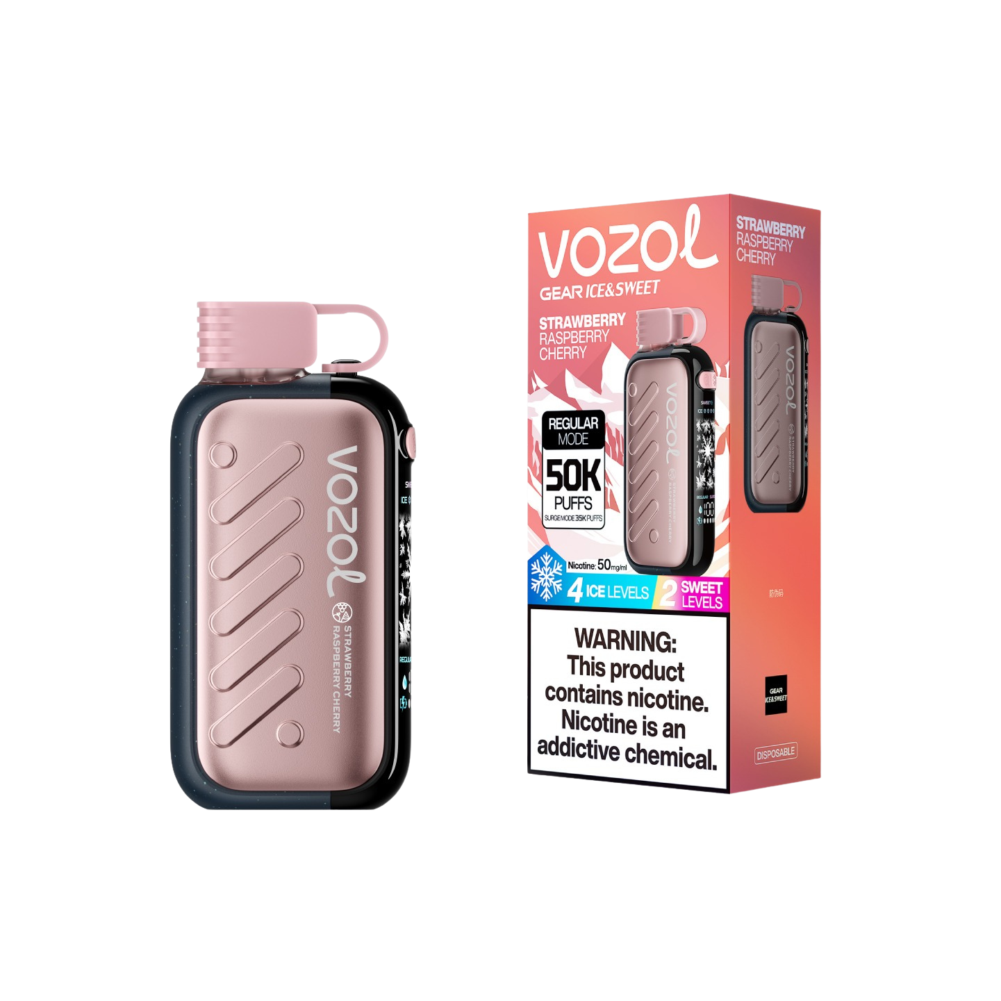 VOZOL GEAR POWER 50000 | Strawberry Raspberry Cherry