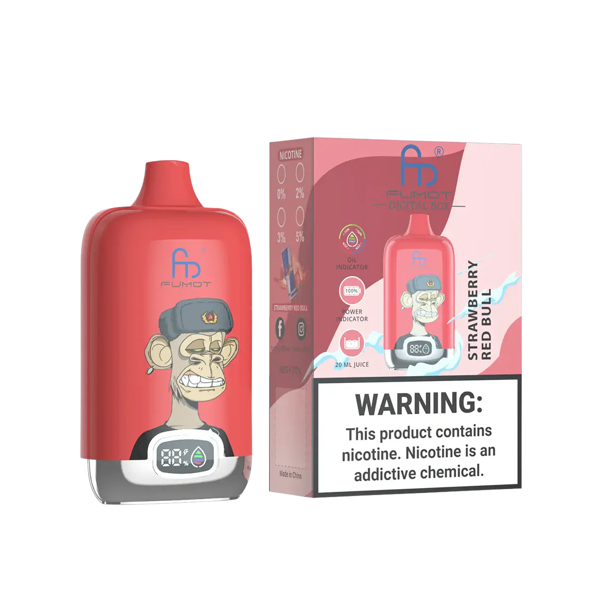 RandM Tornado 12000 | Strawberry RedBull